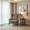 Linen Weave Texture Warm Taupe Upholstered Chair | Architectural Fabrics