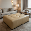 Luxury Cay - Eggshell Upholstered Ottoman | Architectural Fabrics