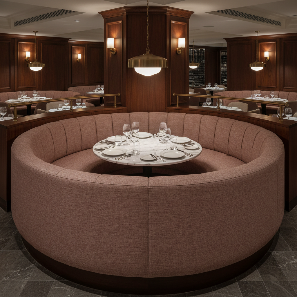 Pinnacle Rock - Merlot Upholstered Banquette | Architectural Fabrics