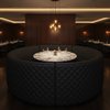 Tyrell Bay - Black Upholstered Banquette | Architectural Fabrics