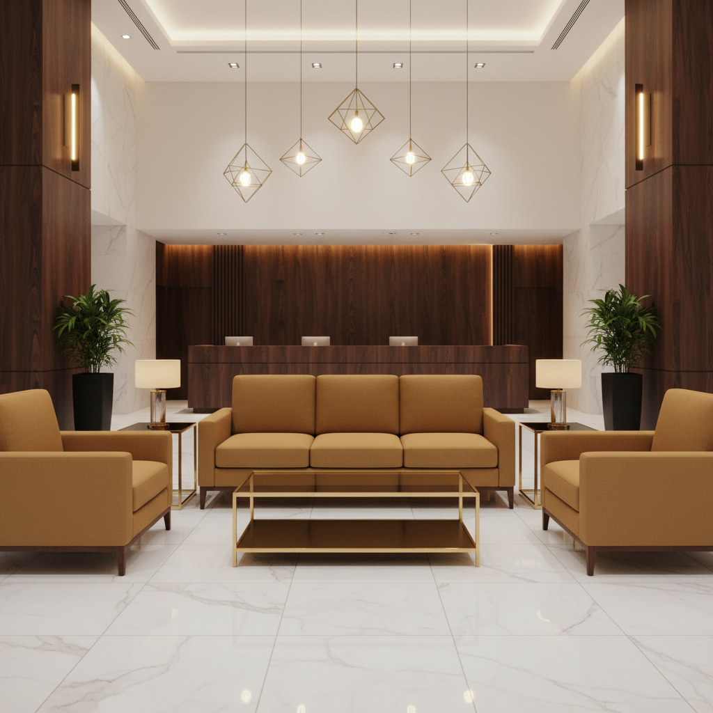 Smooth Matte Texture Golden Wheat Upholstered Sofa | Architectural Fabrics