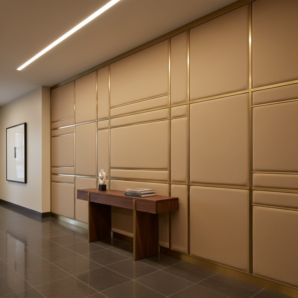 Aire Pebbled - Desert Sand Breathable Polyurethane Upholstered Wall Panel | Architectural Fabrics