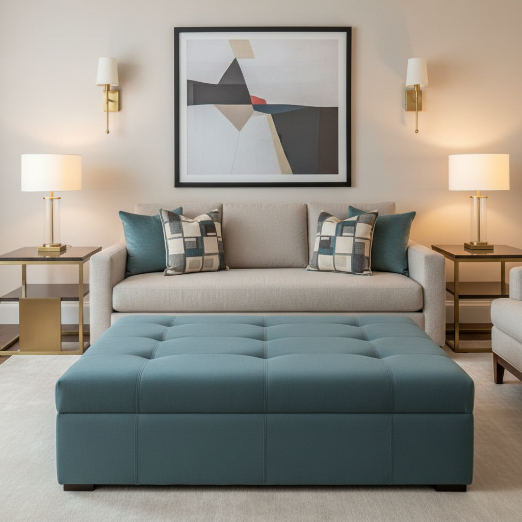 Maho Bay - Scuba Upholstered Ottoman | Architectural Fabrics