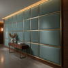 Woven Linen Texture Dusty Teal Upholstered Wall Panel | Architectural Fabrics
