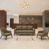 Fine Pebble Grain Muted Olive Upholstered Sofa | Architectural Fabrics