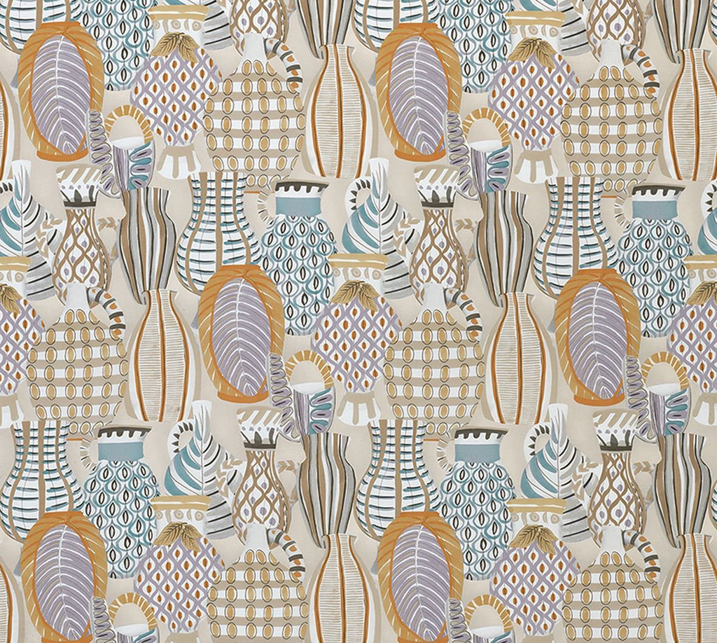 DWCY-900155 Nina Campbell Fabric Neutral Beige designer-wallcoverings-los-angeles