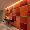 Ultrasuede  Nectarine Orange, Pink, Red Upholstered Wall Panel | Ultrasuede Upholstery