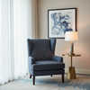 Woven Crosshatch Texture Deep Indigo Upholstered Chair | Architectural Fabrics