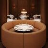 Fine Textured Weave Copper Penny Upholstered Banquette | Architectural Fabrics