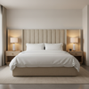 Brushed Linen Weave Natural Linen Upholstered Headboard | Architectural Fabrics