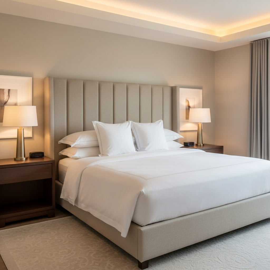 Maya Riviera - Champagne Upholstered Headboard | Architectural Fabrics