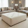 Vintage Harbor - White Upholstered Ottoman | Architectural Fabrics