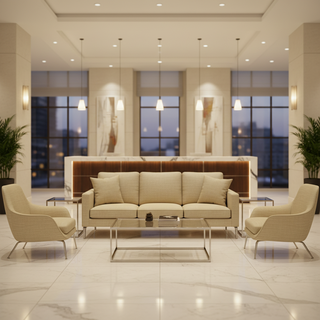 Tradewind Trace - Vanilla Upholstered Sofa | Architectural Fabrics