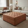 Linen Island - Autumn Upholstered Ottoman | Architectural Fabrics