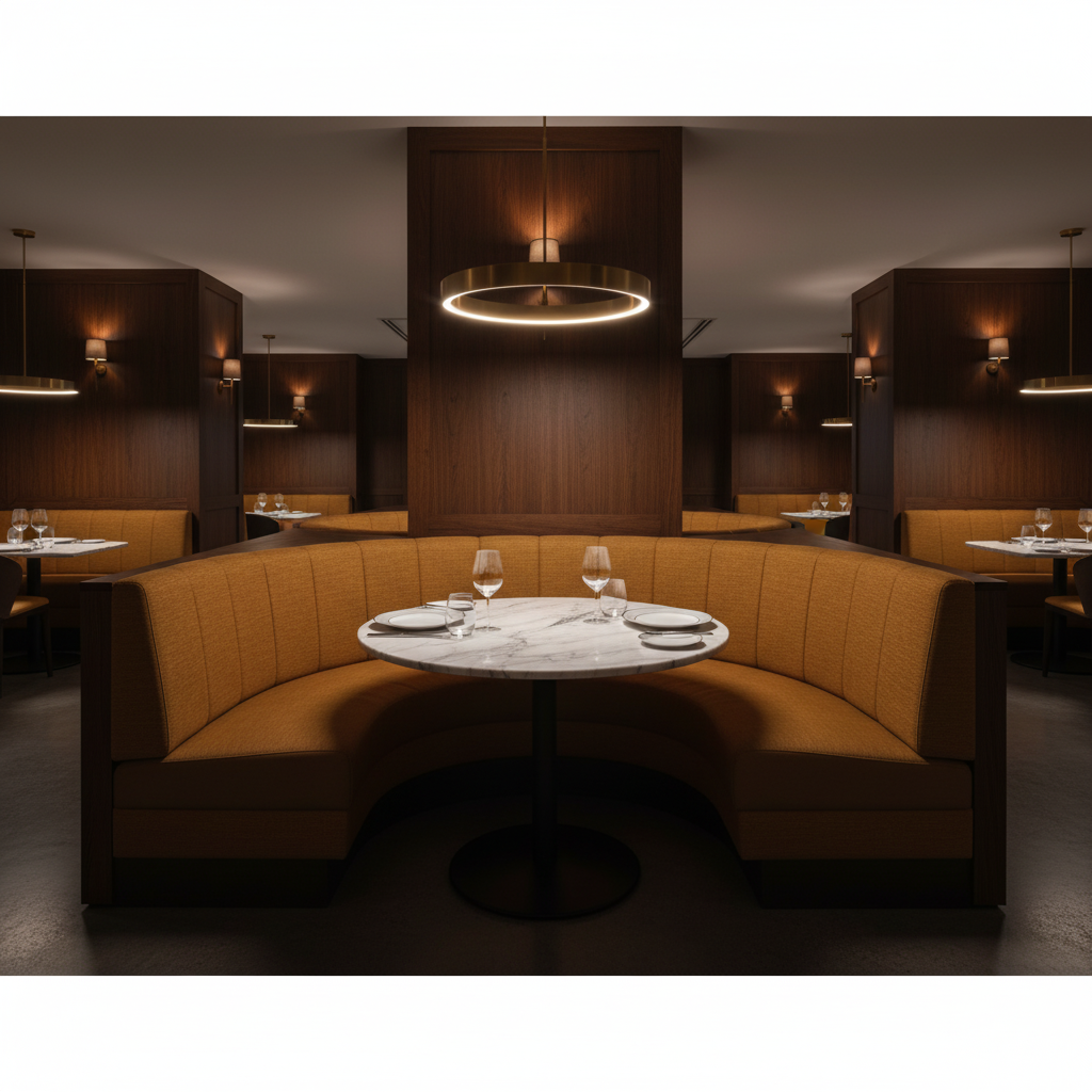 Soper Hole - Brandy Upholstered Banquette | Architectural Fabrics