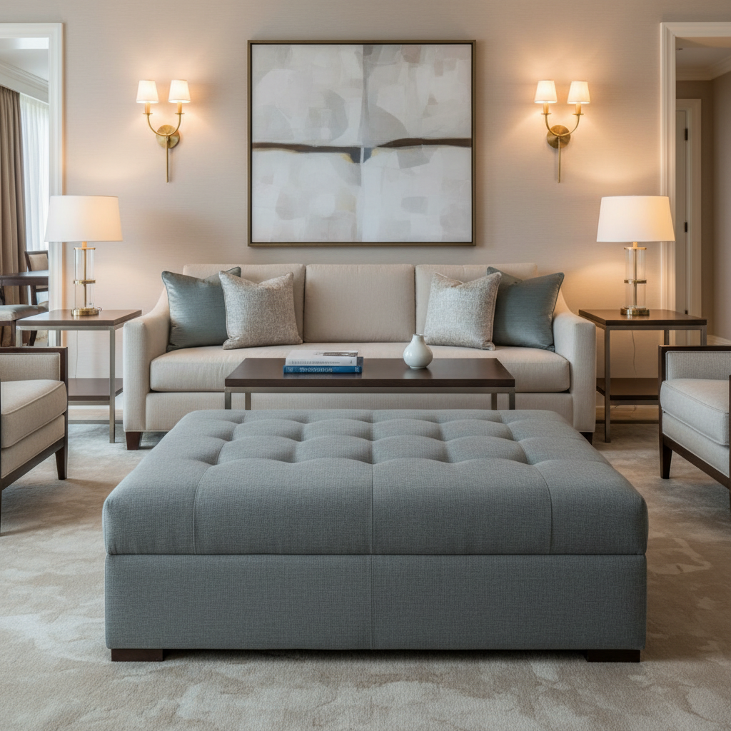 Savannah Bay - Creek Upholstered Ottoman | Architectural Fabrics