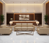 BALBOA - Sandstone Faux Leather Upholstered Sofa | Architectural Fabrics