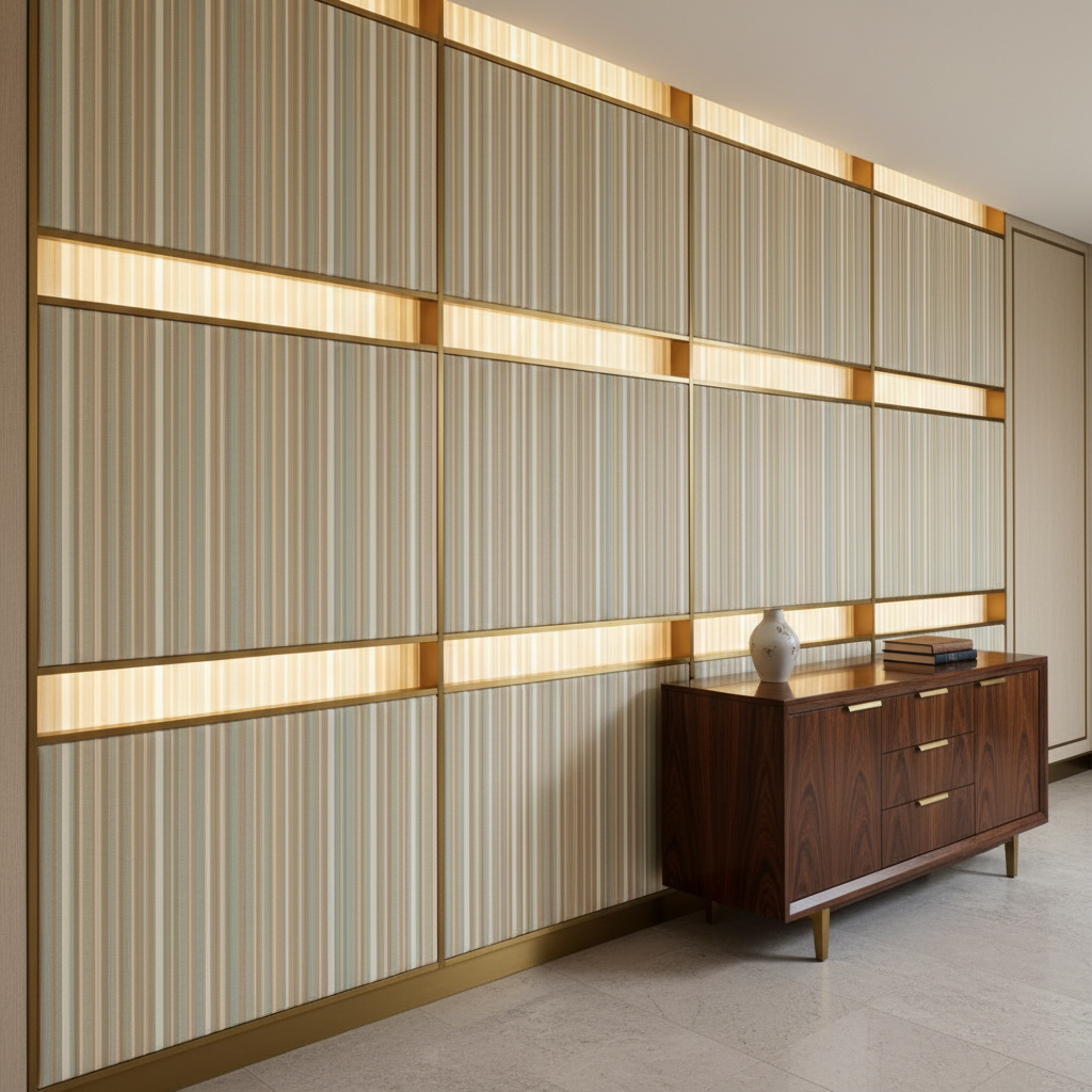 Vista Point - Flax Upholstered Wall Panel | Architectural Fabrics