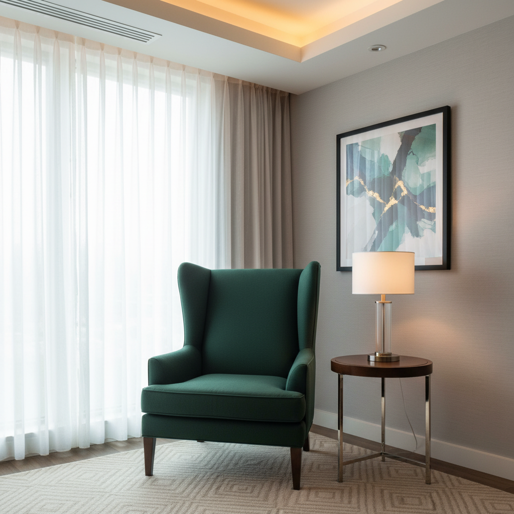 Smooth Velvet Nap Forest Depth Upholstered Chair | Architectural Fabrics