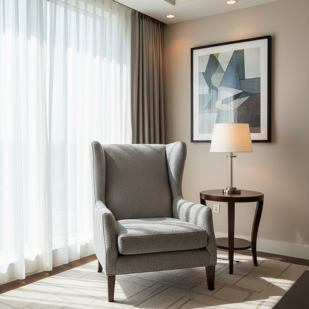 Aragon - Iron Ore Performance Vinyl Upholstered Chair | Architectural Fabrics