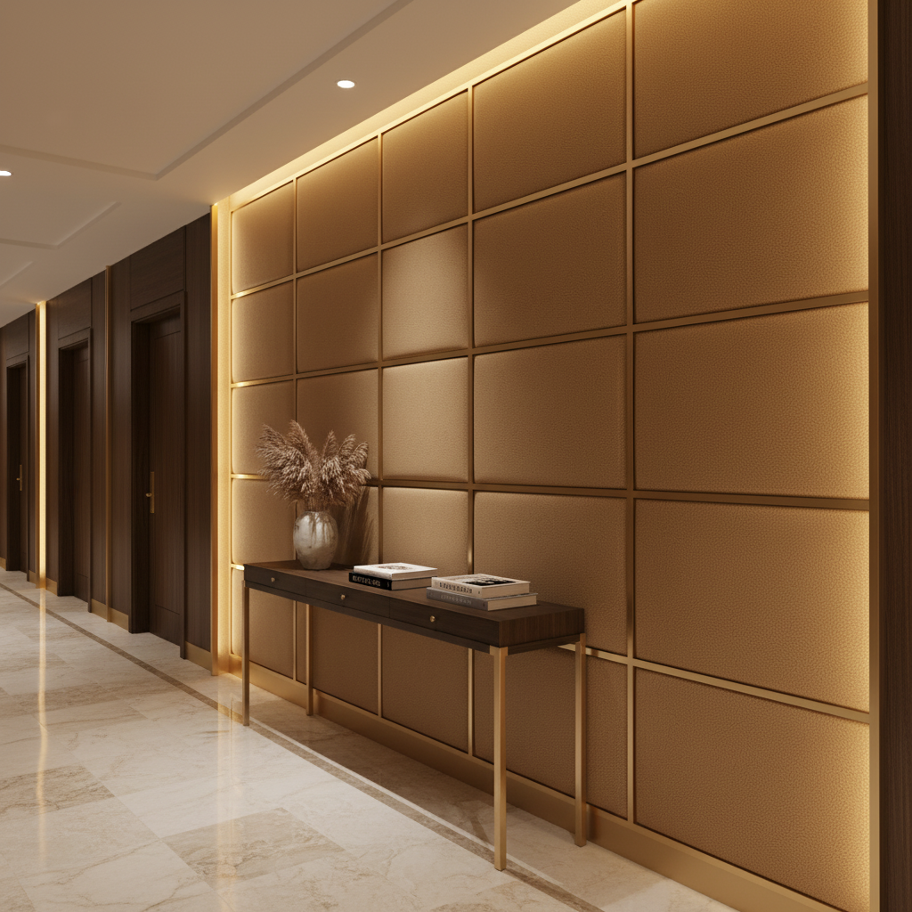 Algiers - Tawny Hide Performance Vinyl Upholstered Wall Panel | Architectural Fabrics