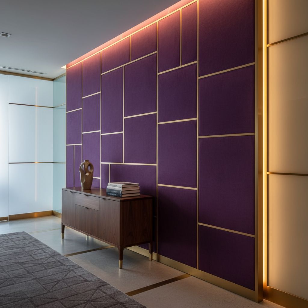 Ultrasuede  Amethyst  Purple Upholstered Wall Panel | Ultrasuede Upholstery