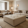 Peter Island - Oat Upholstered Ottoman | Architectural Fabrics