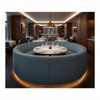 Smooth Solid Texture Slate Blue Upholstered Banquette | Architectural Fabrics