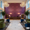 Labasa Purple Snake Skin | Hollywood Wallcoverings - Hotel Lobby commercial room setting