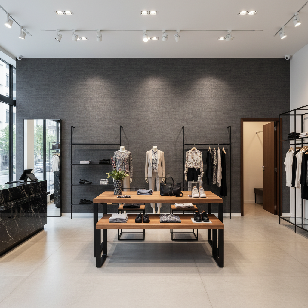 Barnard Type II Vinyl | Hollywood Wallcoverings - Retail Showroom commercial room setting