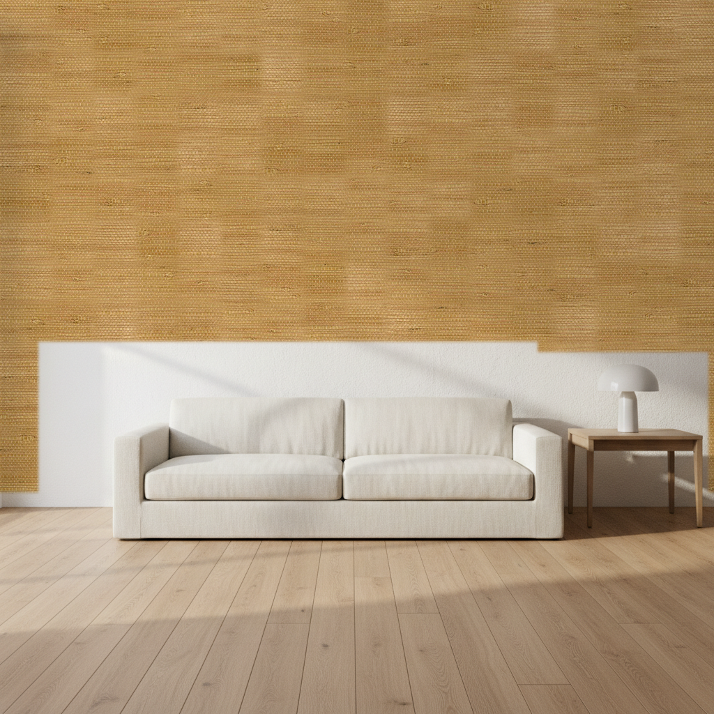 Nantucket Grasscloth New Penny Wallcovering | Phillipe Romano room setting