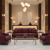 Smooth Solid Texture Deep Burgundy Upholstered Sofa | Architectural Fabrics