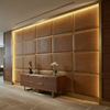 Embossed Reptile Skin Golden Brown Upholstered Wall Panel | Architectural Fabrics