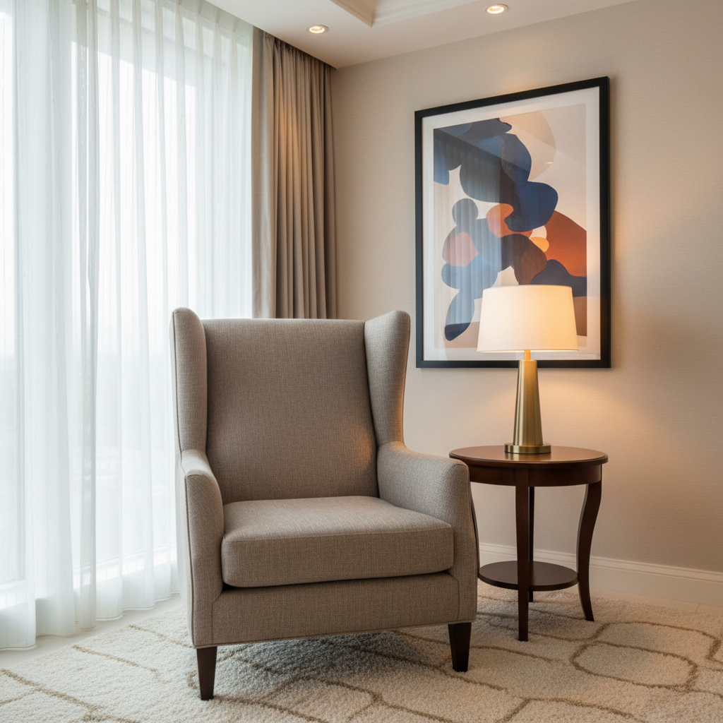 Subtle Linen Weave Taupe Mist Upholstered Chair | Architectural Fabrics