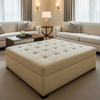 Tradewind Trace - Vanilla Upholstered Ottoman | Architectural Fabrics