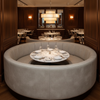 Subtle Textured Grain Soft Stone Upholstered Banquette | Architectural Fabrics