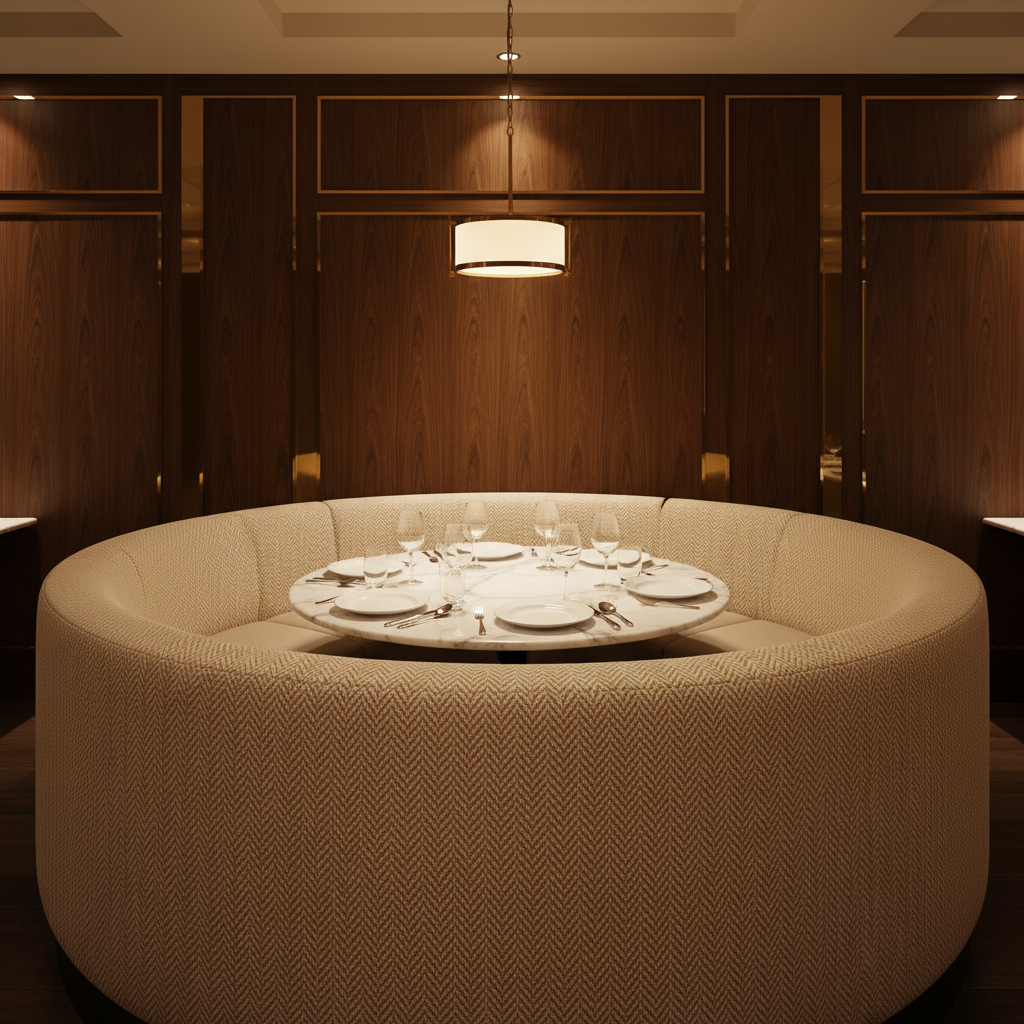 Rainbow Reef - Natural Upholstered Banquette | Architectural Fabrics