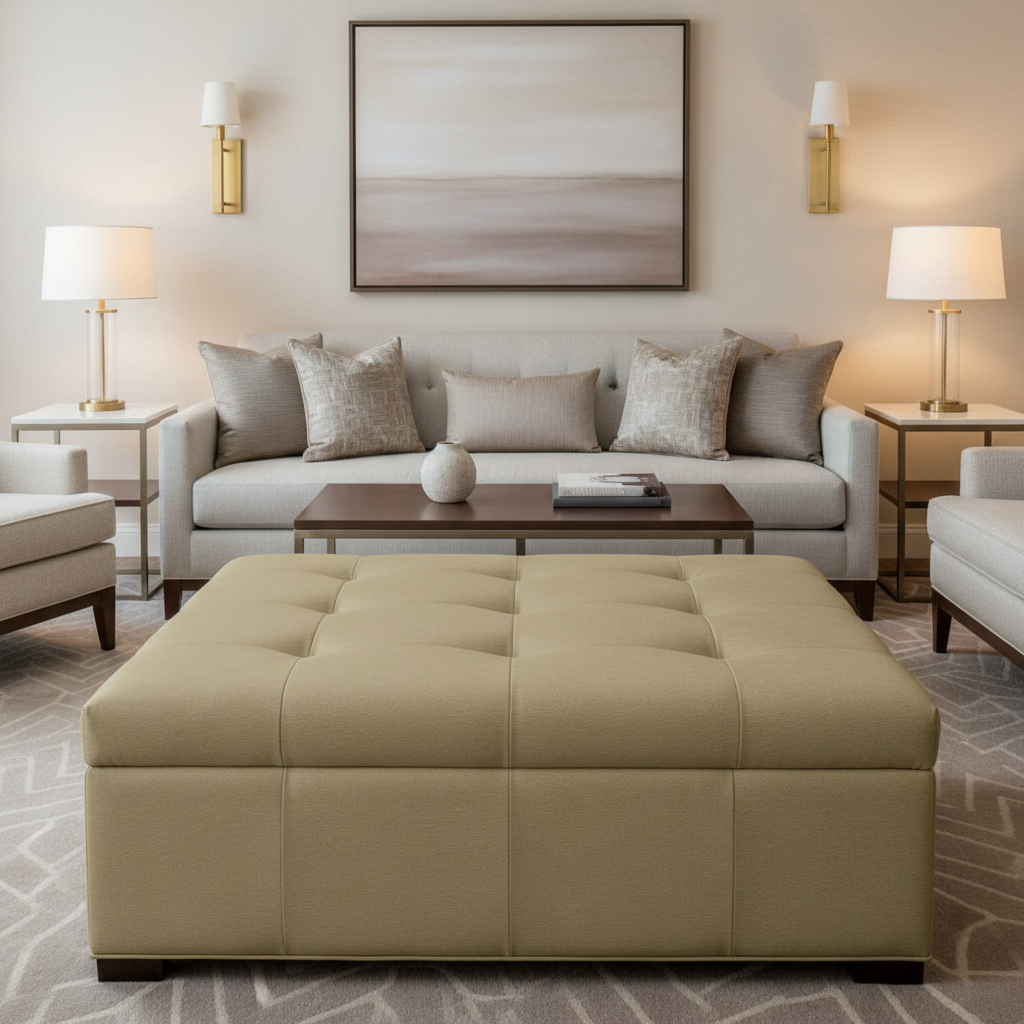 Luxury Cay - Trail Upholstered Ottoman | Architectural Fabrics
