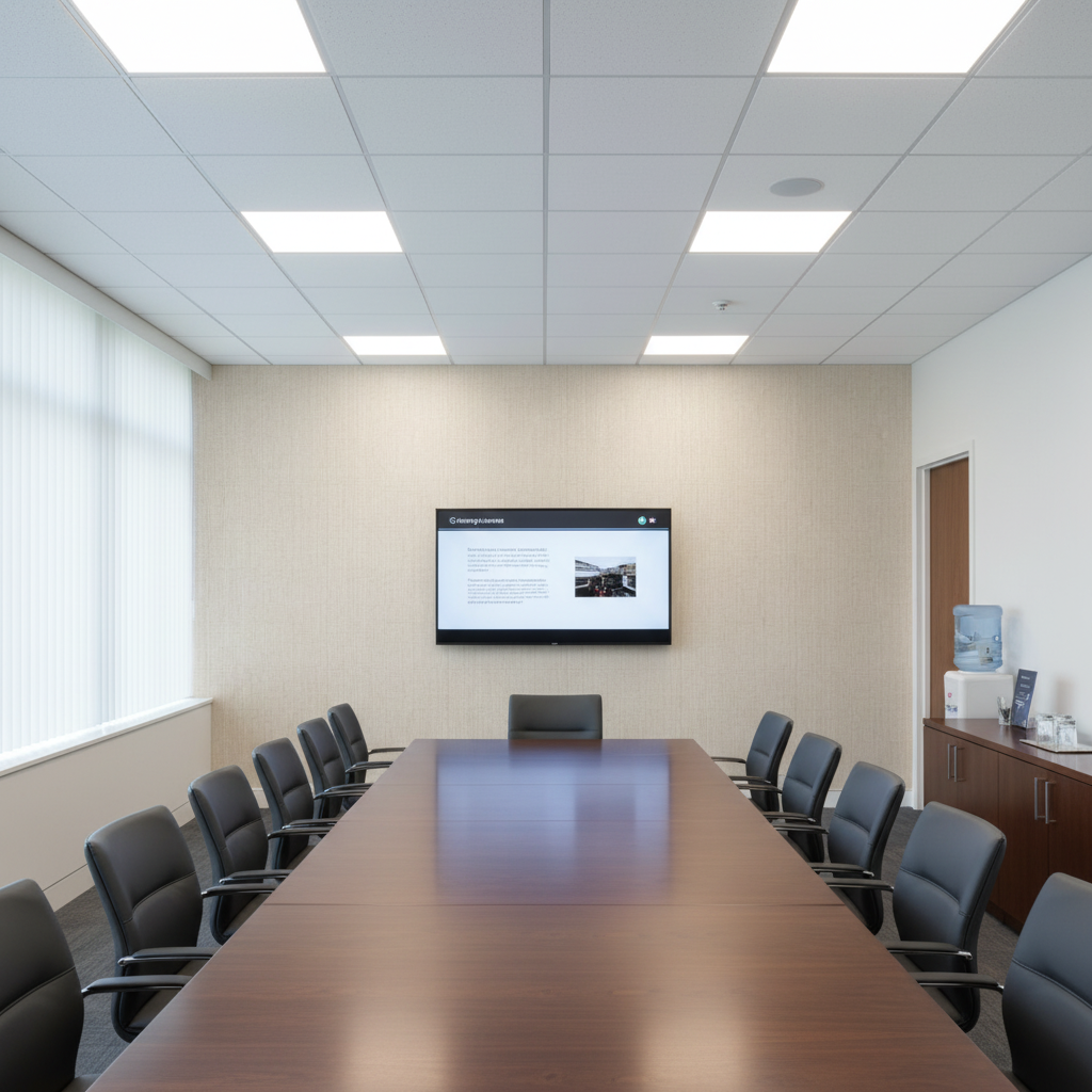 Barnard Type II Vinyl | Hollywood Wallcoverings - Conference Room commercial room setting