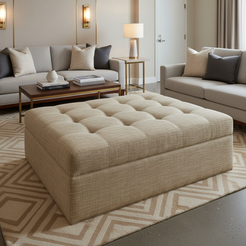 Rincon - Moonlit Upholstered Ottoman | Architectural Fabrics