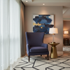 Subtle Velvet Texture Deep Indigo Upholstered Chair | Architectural Fabrics