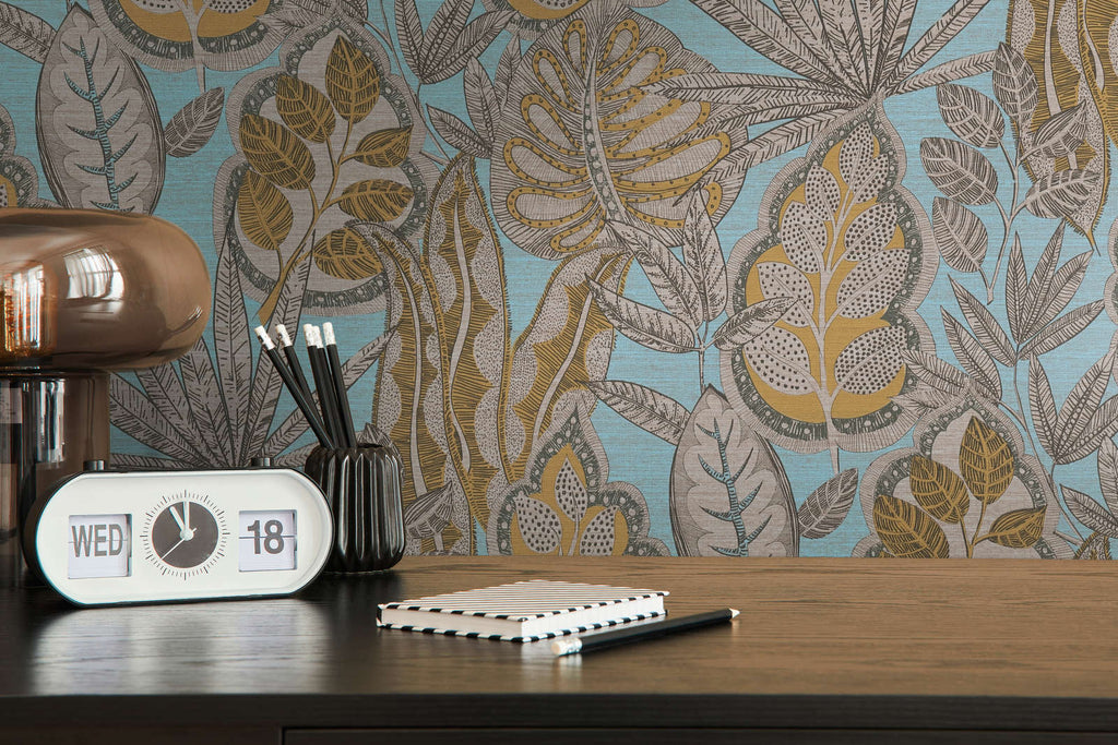 Famous Garden Aqua Wallcovering | AS Creation