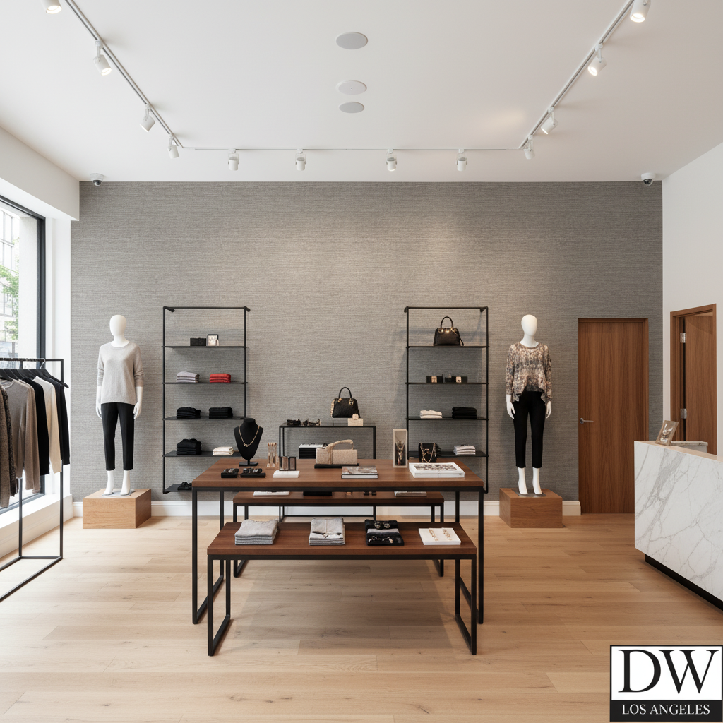 Marseilles Vinyl | Hollywood Wallcoverings - Retail Showroom commercial room setting
