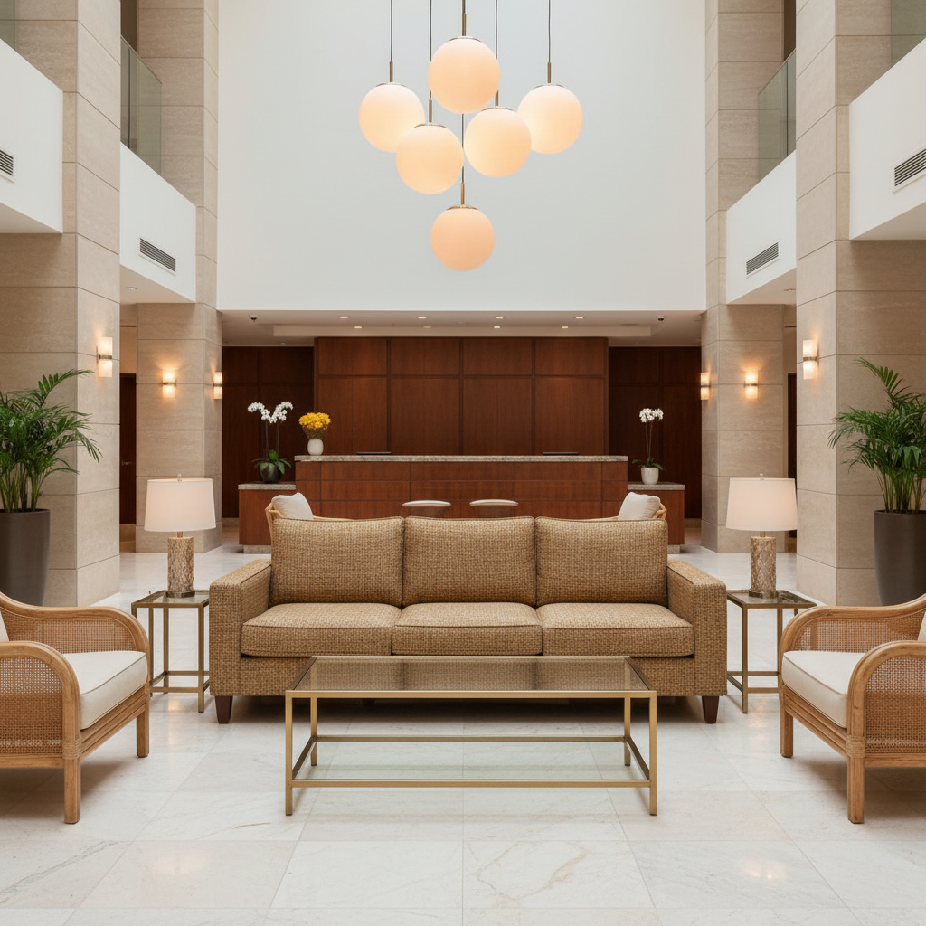 Rattan Bay - Coffee Upholstered Sofa | Architectural Fabrics