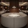 Treasure Beach - Fog Upholstered Banquette | Architectural Fabrics