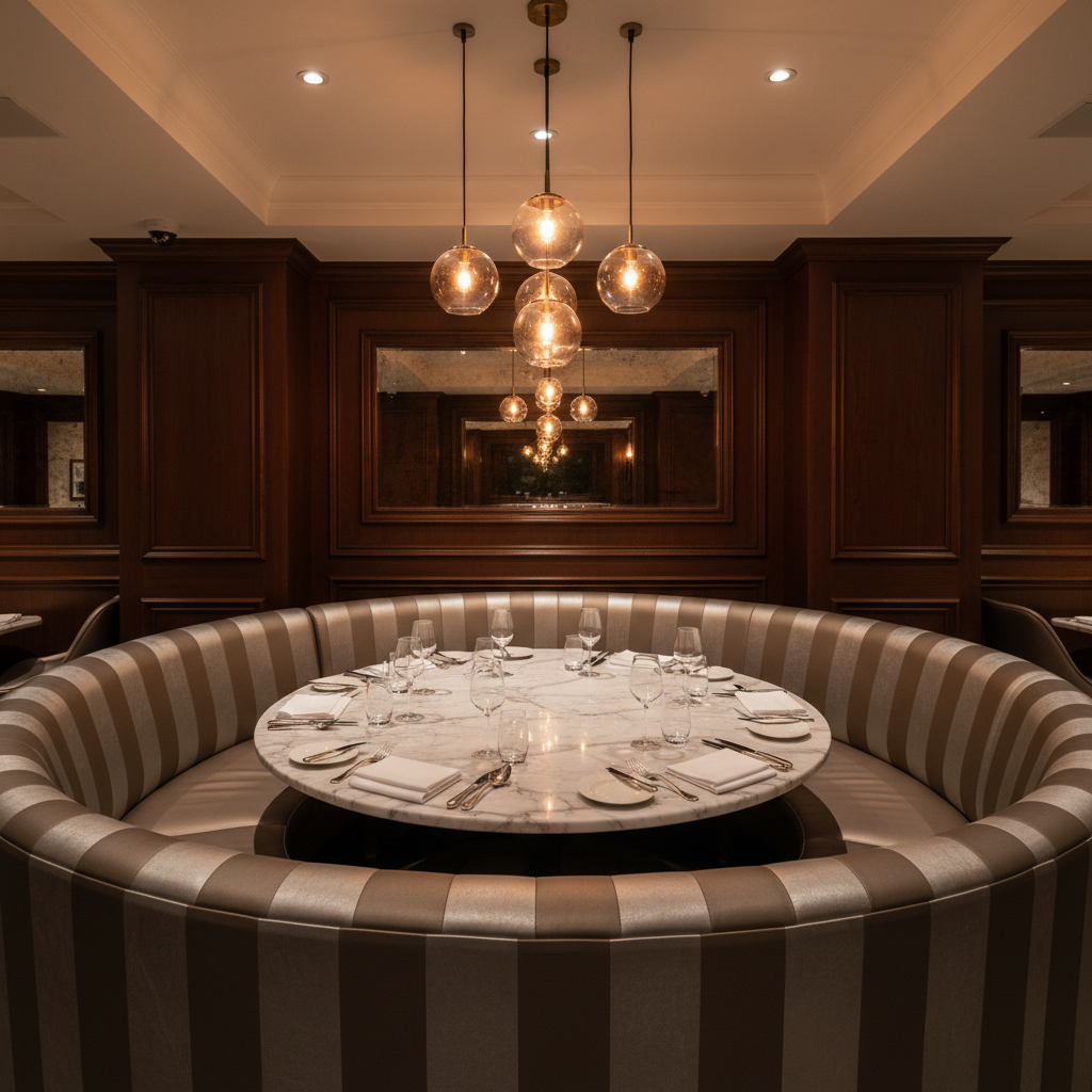 Middleburg Graphite Upholstered Banquette | Architectural Fabrics