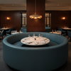 Smooth Pebble Grain Deep Teal Upholstered Banquette | Architectural Fabrics