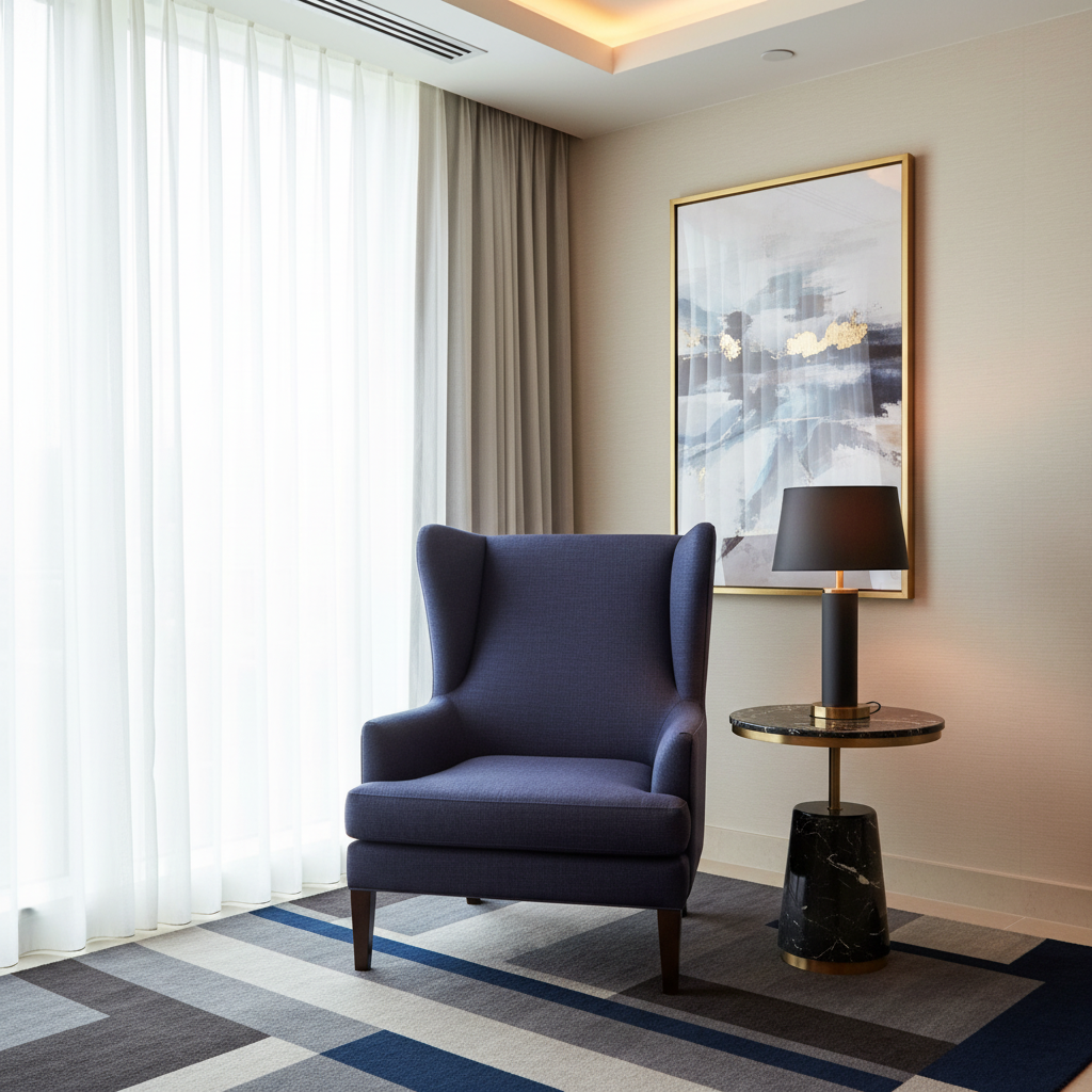 Soper Hole - Lapis Upholstered Chair | Architectural Fabrics