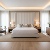 Fine Textured Grain Soft White Upholstered Headboard | Architectural Fabrics