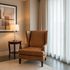 Embossed Reptile Scale Toffee Brown Upholstered Chair | Architectural Fabrics
